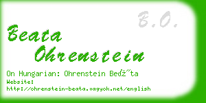 beata ohrenstein business card